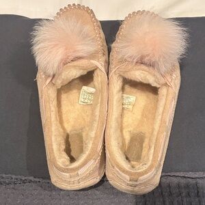 UGG Blush Suede Moccasin Slippers